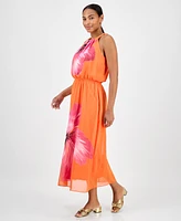 Robbie Bee Women's Printed Sleeveless Maxi Dress