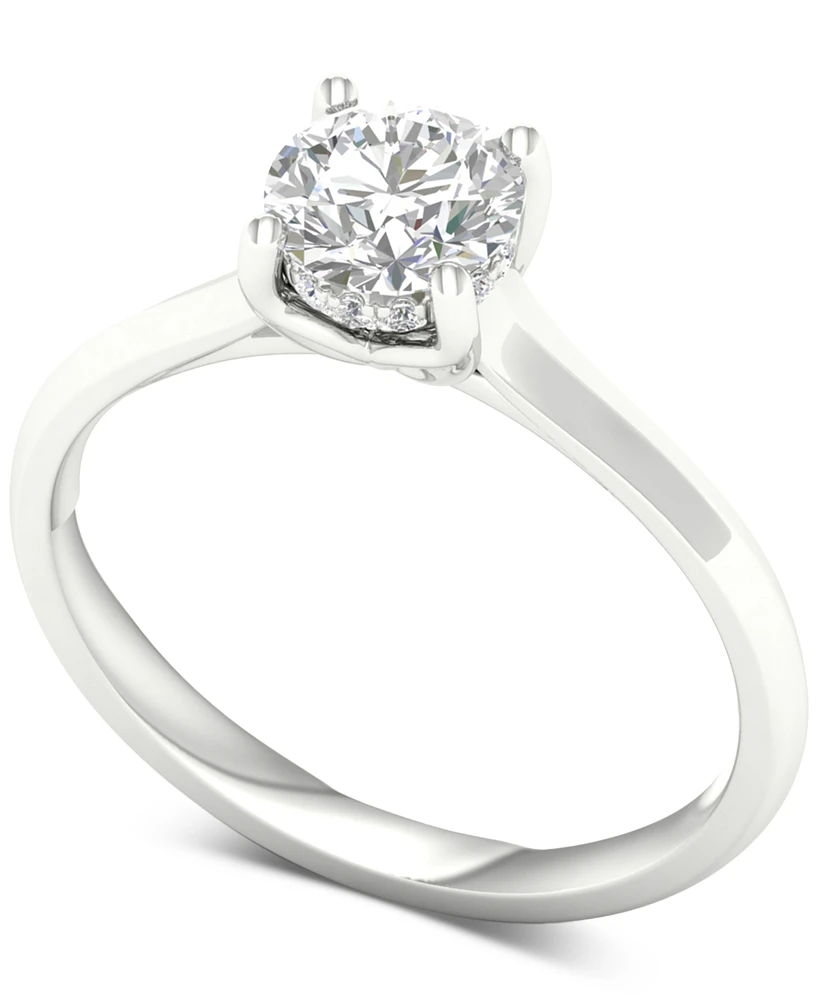 Diamond Hidden Halo Engagement Ring (3/4 ct. t.w.) in 14k White Gold