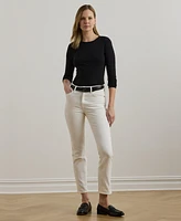 Lauren Ralph Cotton-Blend Long-Sleeve Top