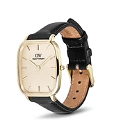 Daniel Wellington Men's Analog Black Genuine Leather Watch, 32mm