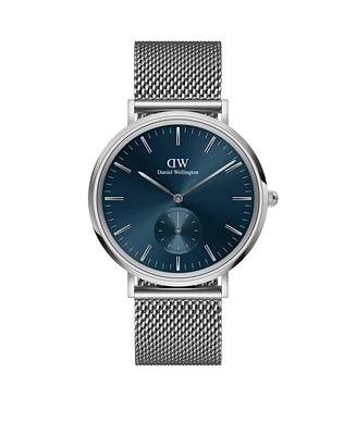 Daniel Wellington Unisex Analog Silver-Tone Stainless Steel Mesh Watch, 40mm