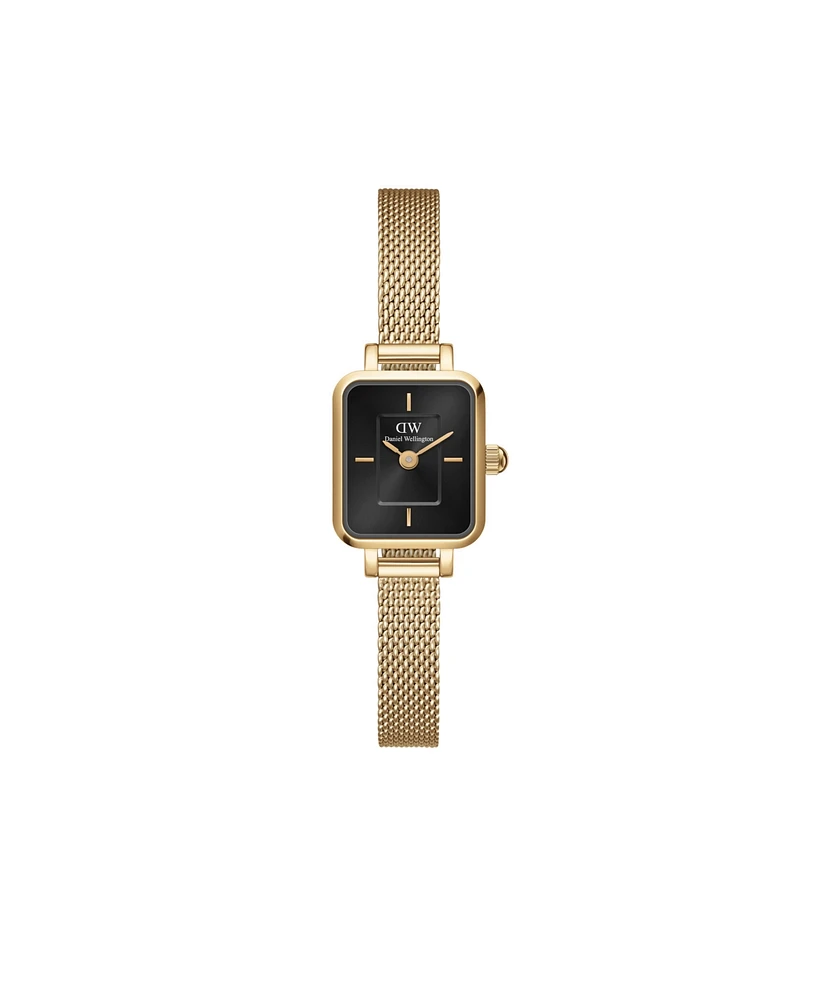 Daniel Wellington Unisex Analog Gold-Tone Stainless Steel Mesh Watch, 15mm