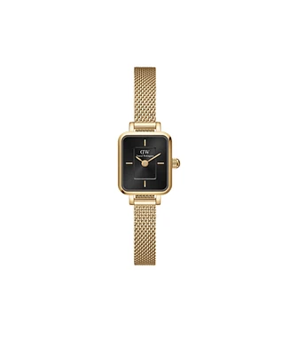 Daniel Wellington Unisex Analog Gold-Tone Stainless Steel Mesh Watch, 15mm