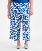 Style & Co Plus Floral-Print Wide-Leg Pants, Exclusively at Macy's