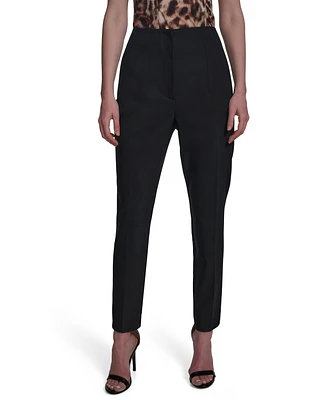 Halston Women's Pintuck High-Waisted Ankle Pants