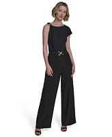 Halston Women's Horsebit Buckle Straight-Leg Pants