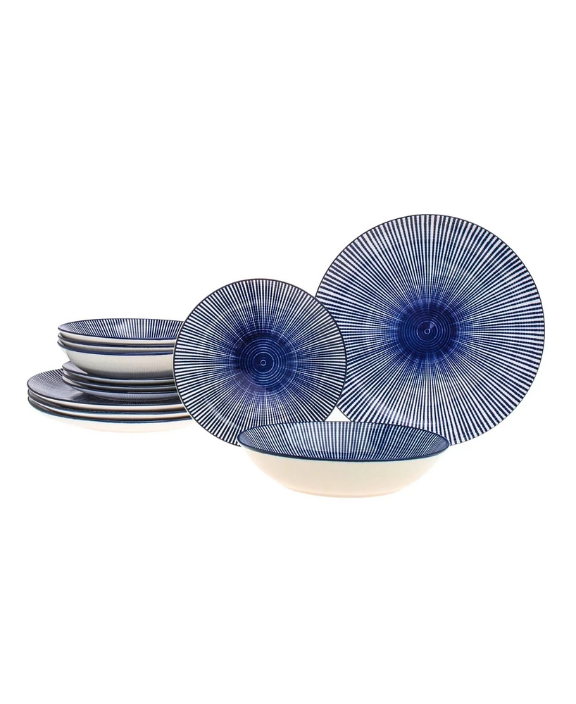 Godinger Blue 12 Pc. Dinnerware Set, Service for 4