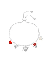 Disney Crystal Mickey and Minnie Heart Bolo Bracelet