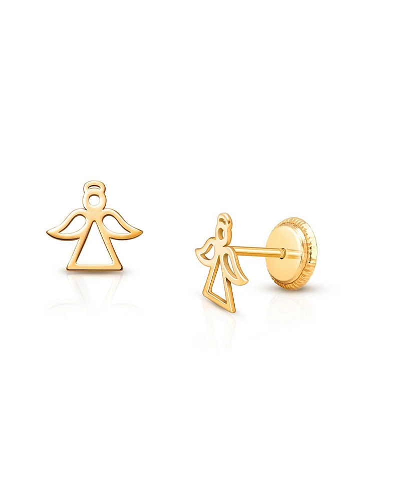 Tiny Blessings Children's 14K Gold Angel of Heaven Studs Girls' Screw Back Earrings