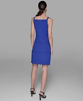Karl Lagerfeld Paris Women's Scalloped-Trim Square-Neck Sheath Dress