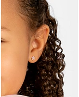 Tiny Blessings Children's 14K Gold Flower Girl Studs Girl's Screw Back Earrings