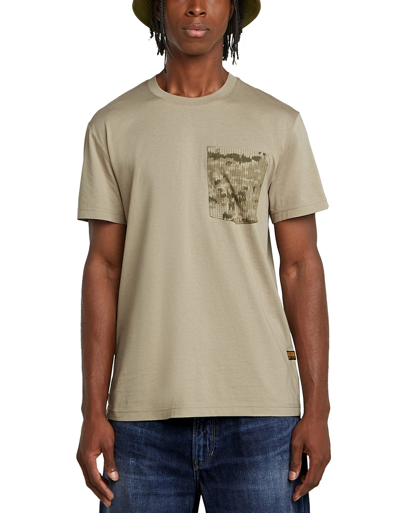 G-Star Raw Men's Straight Fit Shadow Woven Camo Pocket T-Shirt