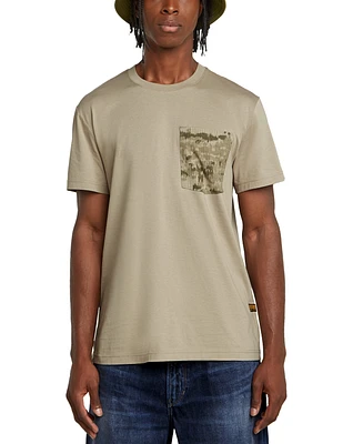 G-Star Raw Men's Straight Fit Shadow Woven Camo Pocket T-Shirt