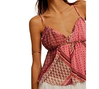Free People Women's Alix Printed V-Neck Sleeveless Top