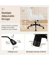 Cross Legged Chair with Wheels with Padded Seat Adjustable Height for Bedroom Study