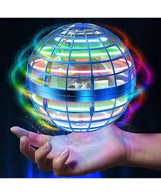 2024 Flying Orb Ball Toy – Boomerang Hover Ball with Rgb Lights, Hand-Controlled Drone for Kids & Adults (Blue)