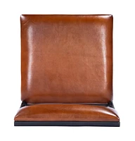 27" Brown and Black Manufactured Wood and Iron Bar Chair