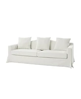 Traditional Antonio 83" Curved Back Slipcovered Sofa with Toss Pillows