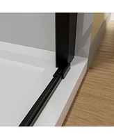 Zachvo Pivot Frameless Shower Door with Clear Glass for Bathroom
