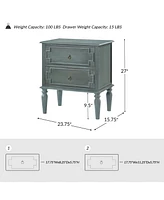 Kim 28"Tall 2-Drawer Nightstand