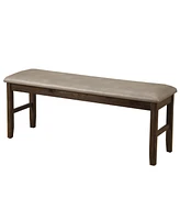 Faux Leather Distressed Upholstery Dining Bench