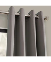 Half Price Drapes Neutral Grey Grommet Room Darkening Curtain