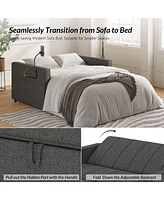 Duncan Modern Channel Tufted Upholstered Sleeper Sofa With Built-In Usb Port