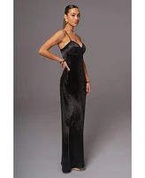 Jluxlabel Women's Surreal Satin Maxi Dress