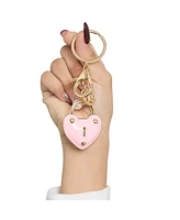 Juicy Couture Heart Lock Keychain – Chic Pink & Gold Fashion Accessory