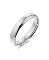 Bling Jewelry Simple Traditional .925 Sterling Silver Dome Band Ring 4MM Comfort Fit