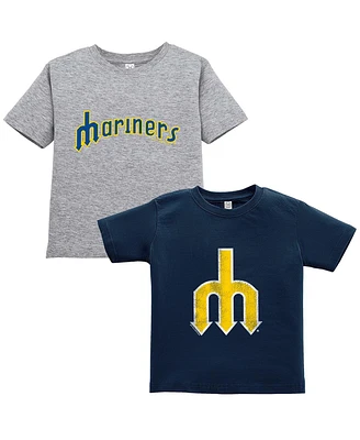 Soft As A Grape Toddler 2-Pack Navy/Gray Seattle Mariners Cooperstown Collection T-Shirt Set