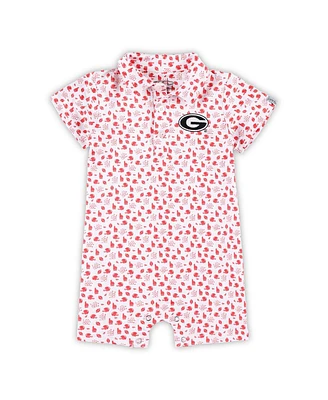 Garb Baby Boys and Girls White Georgia Bulldogs Earnest Polo Romper