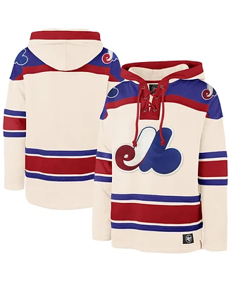 '47 Brand Men's Cream Montreal Expos Cooperstown Collection Superior Lacer Pullover Hoodie