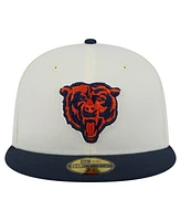 New Era Men's White/Navy Chicago Bears Main 59FIFTY Fitted Hat