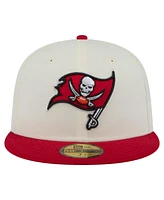 New Era Men's White/Red Tampa Bay Buccaneers Main 59FIFTY Fitted Hat