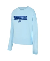 Concepts Sport Women's Light Blue Oklahoma City Thunder Elevation Tri-Blend Long Sleeve T-Shirt and Shorts Set