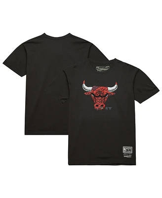 Mitchell & Ness Men's Black Chicago Bulls Hardwood Classics Deconstructed T-Shirt