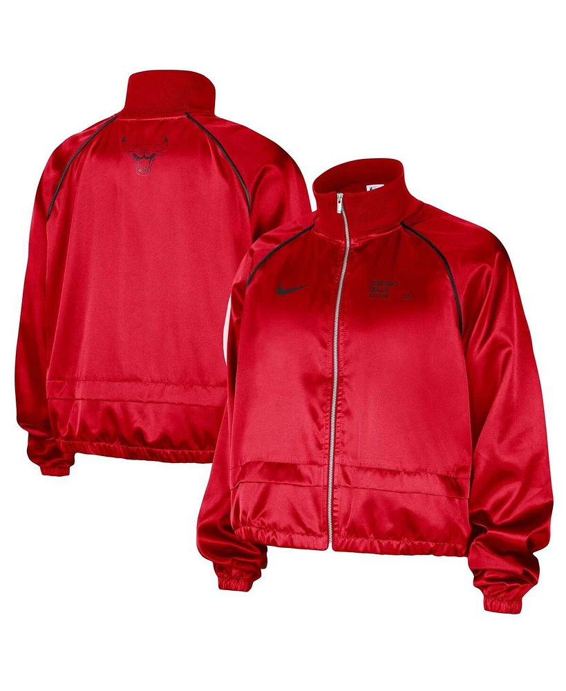 Nike Women's Red Chicago Bulls Courtside Retro Fly Raglan Full-Zip Jacket