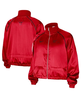 Nike Women's Red Chicago Bulls Courtside Retro Fly Raglan Full-Zip Jacket