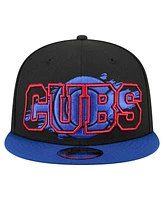 New Era Men's Black Chicago Cubs Splatter 9FIFTY Snapback Hat