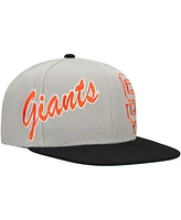Mitchell & Ness Men's Gray San Francisco Giants Knock Out Panel Snapback Hat