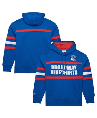 Mitchell & Ness Men's Blue New York Rangers Head Coach Slogan Pullover Hoodie