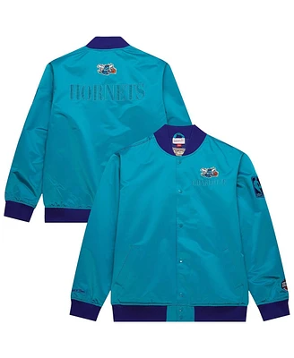 Mitchell & Ness Men's Teal Charlotte Hornets Hardwood Classics Team Og 3.0 Lightweight Satin Full-Snap Jacket