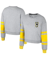 Stadium Essentials Women's Heather Gray Columbus Crew Scrimmage Cropped Pullover Sweatshirt