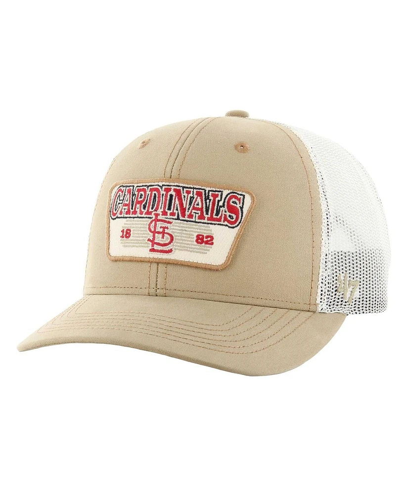 '47 Brand Men's Khaki St. Louis Cardinals Ridgewood Trucker Adjustable Hat