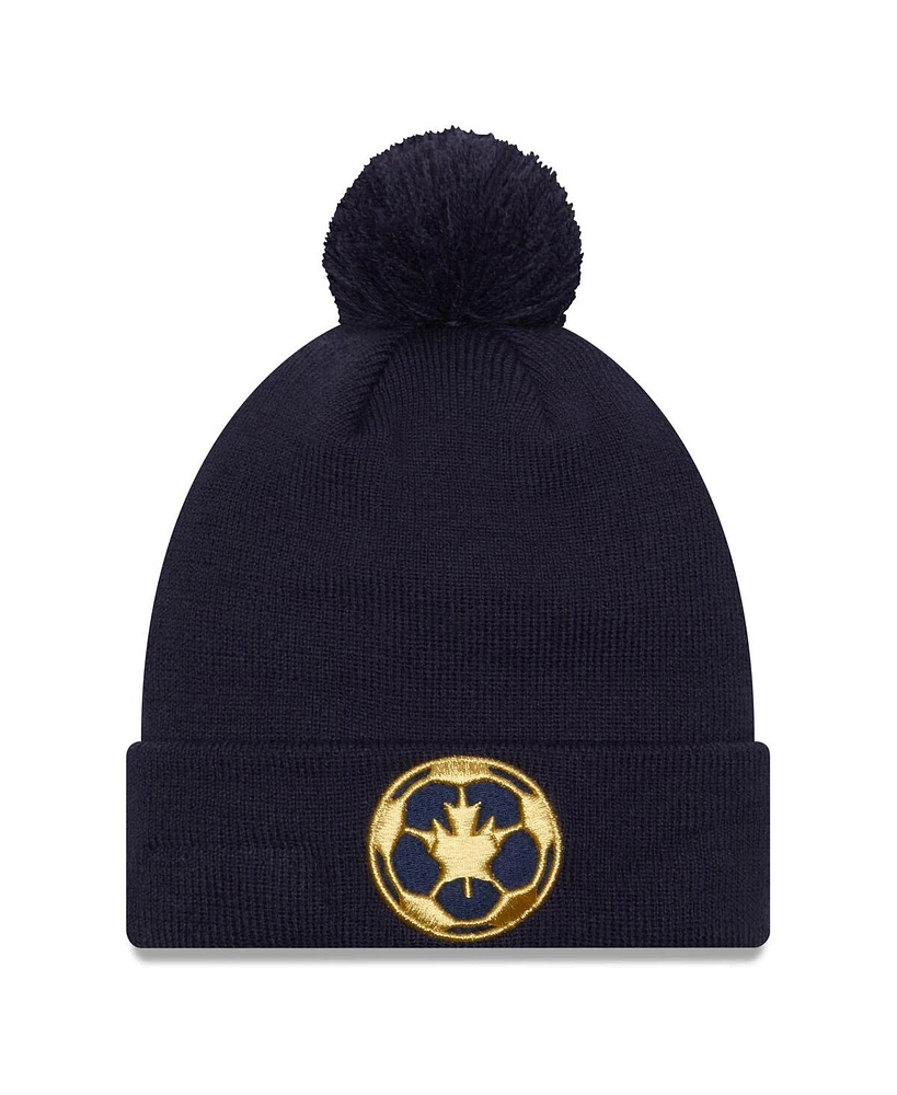 New Era Men's Blue Vancouver Whitecaps Fc Jersey Hook Cuffed with Pom Knit Hat