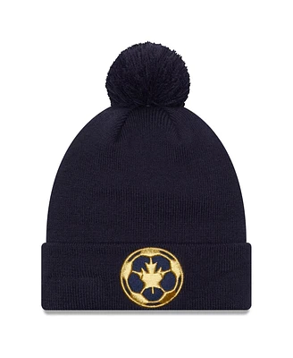 New Era Men's Blue Vancouver Whitecaps Fc Jersey Hook Cuffed with Pom Knit Hat