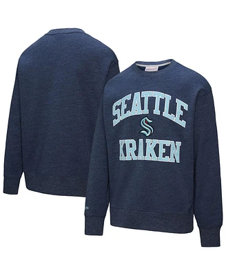 Mitchell & Ness Men's Navy Seattle Kraken Playoff Win Fleece Pullover Sweatshirt