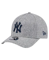 New Era Men's Gray New York Yankees Cotton Weave M-Crown A-Frame 9FORTY Adjustable Hat
