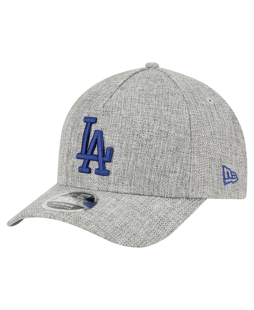 New Era Men's Gray Los Angeles Dodgers Cotton Weave M-Crown A-Frame 9FORTY Adjustable Hat